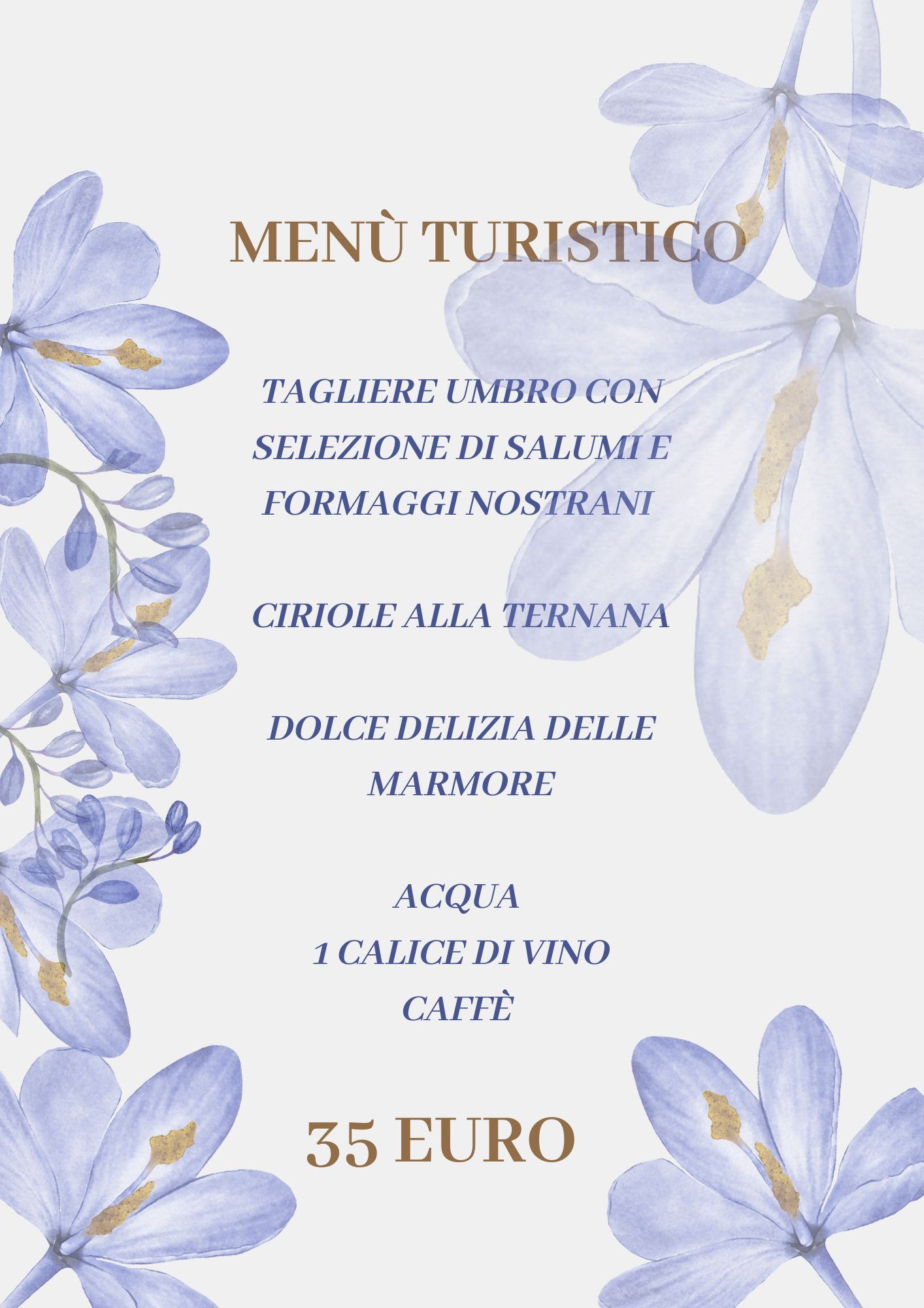 Menù Turistico